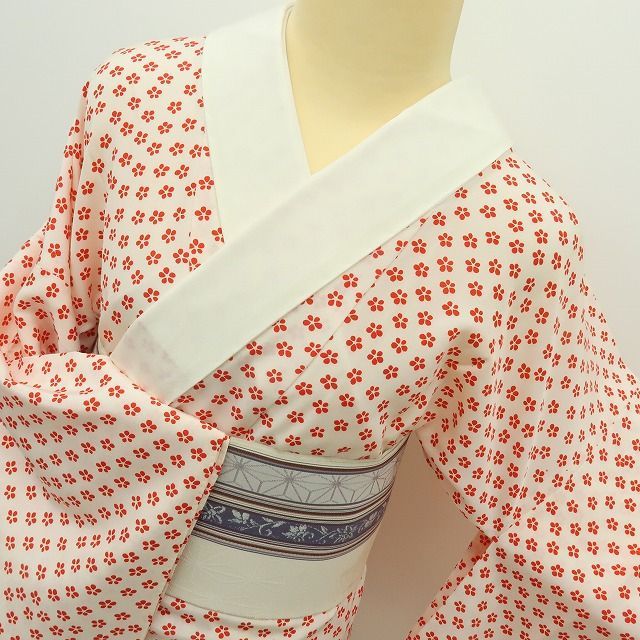 【中古】六花-RIKKA- 正絹 広衿仕立て 単衣 長襦袢 着物 A4580
