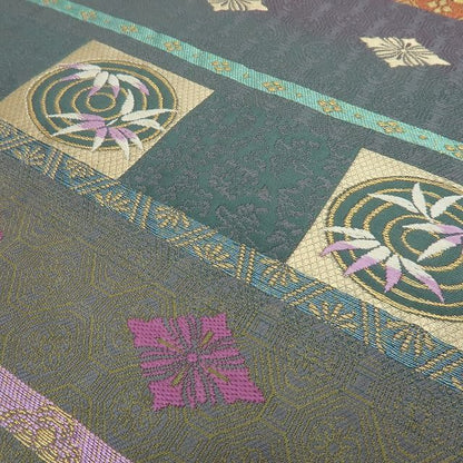 【中古】六花-RIKKA- 美品 正絹 じゅらく帝王紫 刺繍 袋帯 着物 A4586