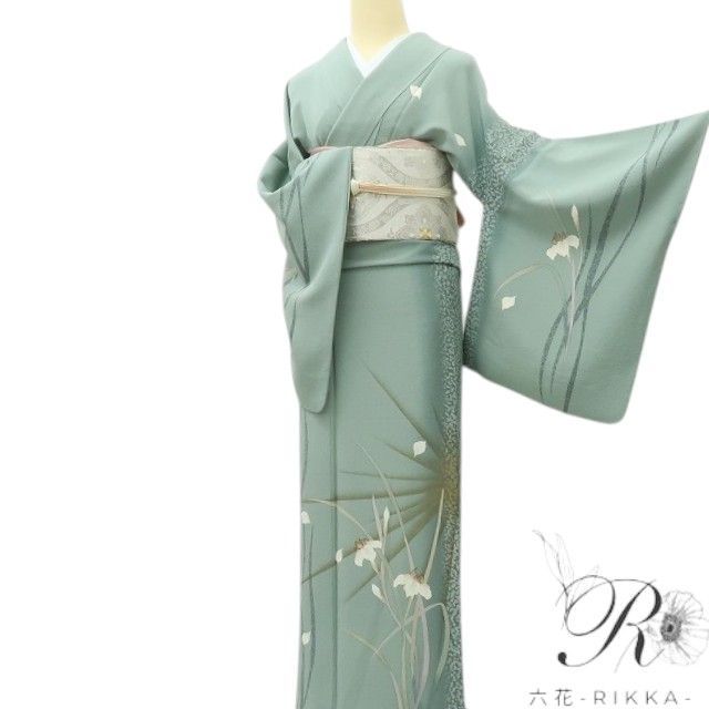 【中古】六花-RIKKA- 正絹 トールサイズ 訪問着 着物 A4602