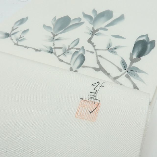 【中古】六花-RIKKA- 正絹 額縁仕立て 開きなごや帯 着物 A4623