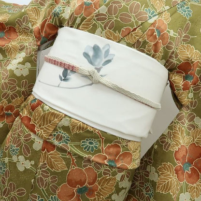 【中古】六花-RIKKA- 正絹 額縁仕立て 開きなごや帯 着物 A4623