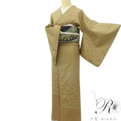 六花-RIKKA- 美品 正絹 萩 木漏れ日から、こんにちは！ 紬訪問着 着物 A5956