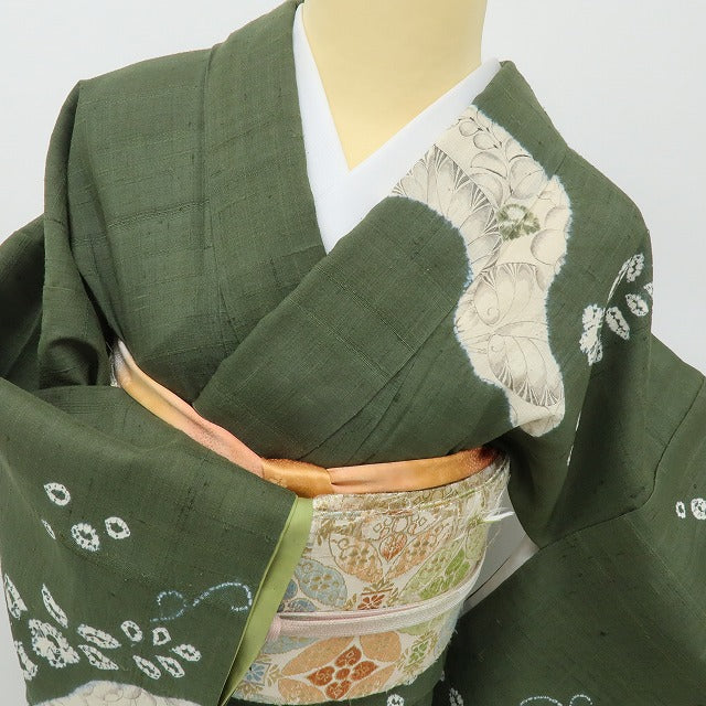 六花-RIKKA- 美品 正絹 やまと誂製 辻が花 ほっこりする辻ヶ花! 紬訪問着 着物 A5962