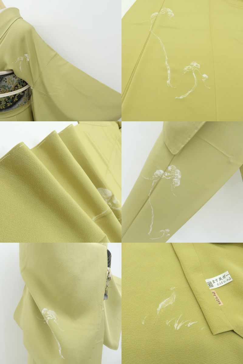 六花-RIKKA- 新品 正絹 仕付け糸付 それクラゲ？いいえ、笠松です！ 訪問着 着物 A5965