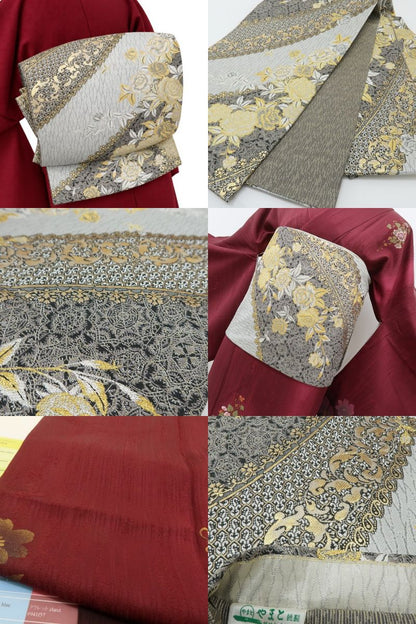 六花-RIKKA- 美品 正絹 やまと誂製 刺繍 トールサイズ 即完成！憧れの着物美人☆ 訪問着・袋帯 ２点セット 着物 A5966