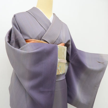 六花-RIKKA- 美品 正絹 ワイドサイズ 勝ち色グラデーション＆波に小船♪ 訪問着 着物 A5969