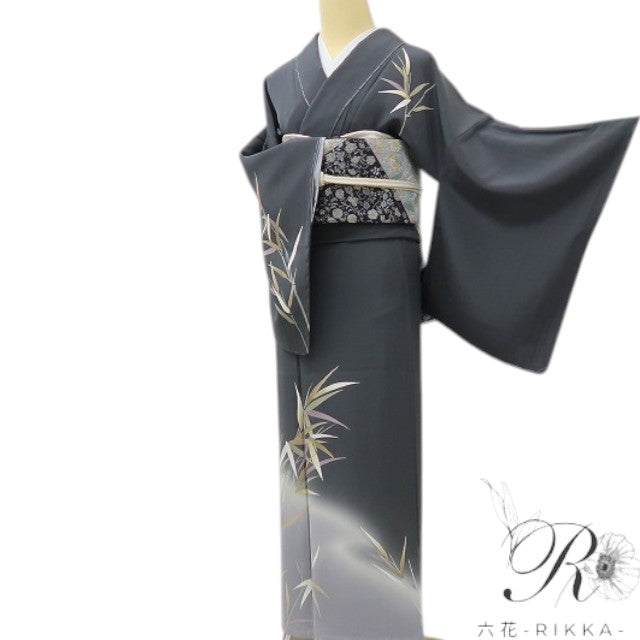 六花-RIKKA- 新品 正絹 仕付け糸付 トールサイズ 竹、すっと。粋にキマる！ 訪問着 着物 A5972