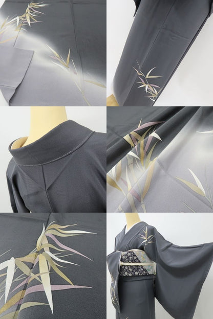 六花-RIKKA- 新品 正絹 仕付け糸付 トールサイズ 竹、すっと。粋にキマる！ 訪問着 着物 A5972