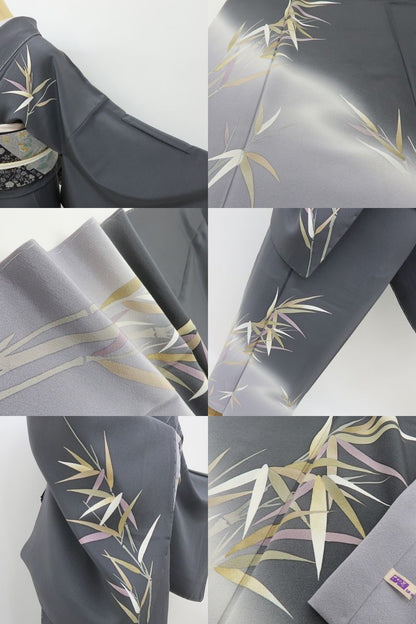 六花-RIKKA- 新品 正絹 仕付け糸付 トールサイズ 竹、すっと。粋にキマる！ 訪問着 着物 A5972