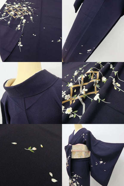 六花-RIKKA- 美品 正絹 京友禅  岡山武子落款 さがみ謹製 桜 ひとひらの色香舞う、美人オーラ放つ！ トールサイズ 訪問着 着物 A5980