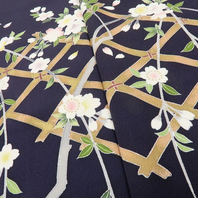 六花-RIKKA- 美品 正絹 京友禅  岡山武子落款 さがみ謹製 桜 ひとひらの色香舞う、美人オーラ放つ！ トールサイズ 訪問着 着物 A5980