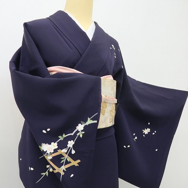 六花-RIKKA- 美品 正絹 京友禅  岡山武子落款 さがみ謹製 桜 ひとひらの色香舞う、美人オーラ放つ！ トールサイズ 訪問着 着物 A5980