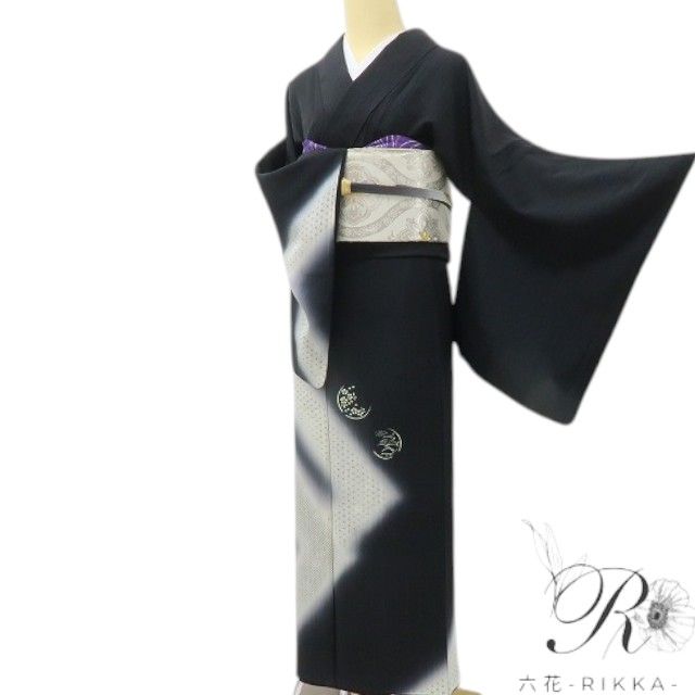 六花-RIKKA- 美品 正絹 麻の葉 トールサイズ まとう、一筋の夜の奇跡☆ 訪問着 着物 A5981