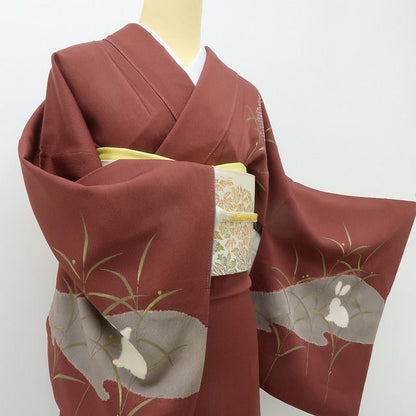 六花-RIKKA- 美品 正絹 デザイナー コシノヒロコ 兎 大人の遊び心に火をつける！甘くないウサギ♪ トールサイズ 訪問着 着物 A5983