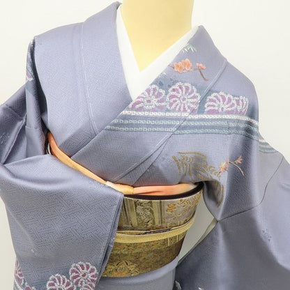 六花-RIKKA- 正絹 絞り 刺繍 トールサイズ アンティークレースのような美技×美技！ 訪問着 着物 A5984