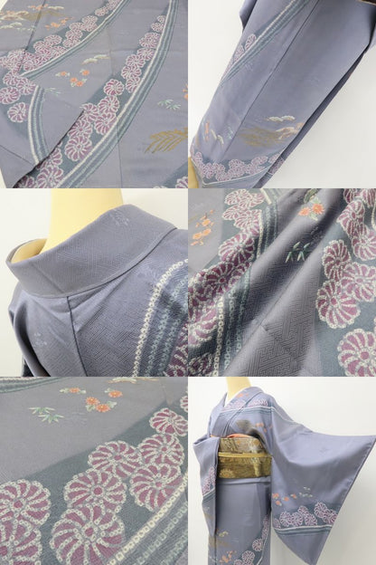 六花-RIKKA- 正絹 絞り 刺繍 トールサイズ アンティークレースのような美技×美技！ 訪問着 着物 A5984