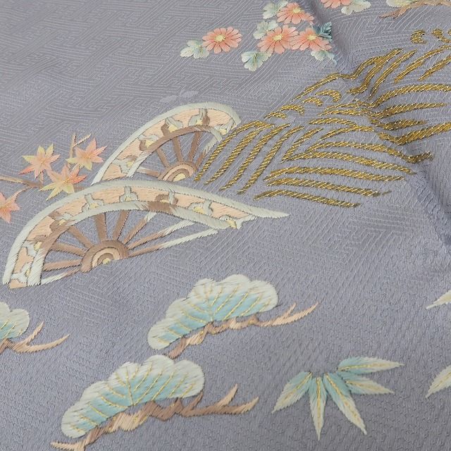 六花-RIKKA- 正絹 絞り 刺繍 トールサイズ アンティークレースのような美技×美技！ 訪問着 着物 A5984