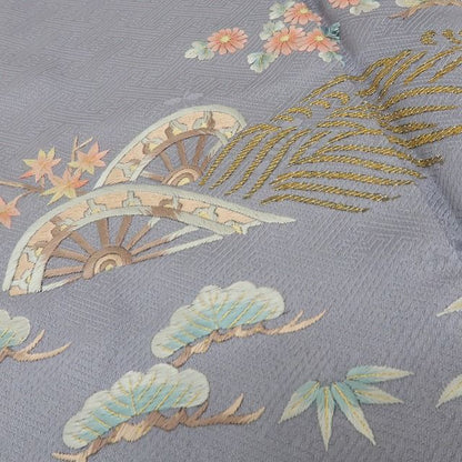 六花-RIKKA- 正絹 絞り 刺繍 トールサイズ アンティークレースのような美技×美技！ 訪問着 着物 A5984
