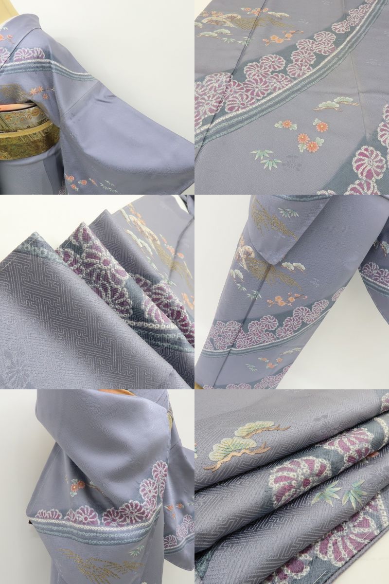 六花-RIKKA- 正絹 絞り 刺繍 トールサイズ アンティークレースのような美技×美技！ 訪問着 着物 A5984