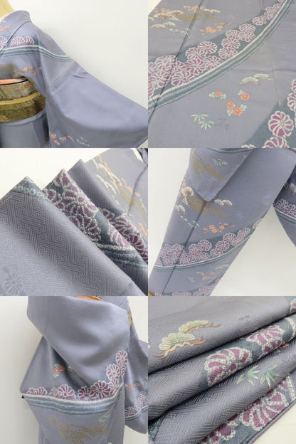 六花-RIKKA- 正絹 絞り 刺繍 トールサイズ アンティークレースのような美技×美技！ 訪問着 着物 A5984