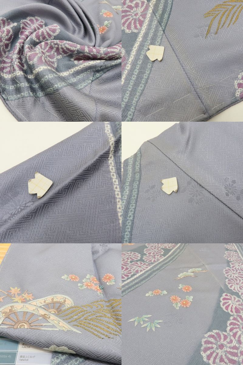六花-RIKKA- 正絹 絞り 刺繍 トールサイズ アンティークレースのような美技×美技！ 訪問着 着物 A5984