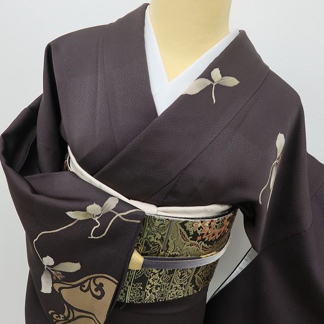 六花-RIKKA- 美品 正絹 作家物落款 あなたのハートを一本釣！アール・ヌーヴォーな美！ 訪問着 着物 A5985