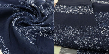 六花-RIKKA- 美品 正絹 単衣 藍染 トールサイズ 袖を通せば、レトロシネマの主人公♪ 小紋 着物 A5987