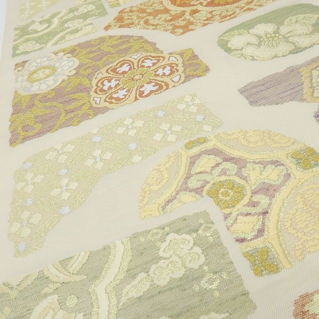 六花-RIKKA- 美品 正絹 刺繍 やさしい古典、刺繍で咲かせて♪ 袋帯 着物 A5994