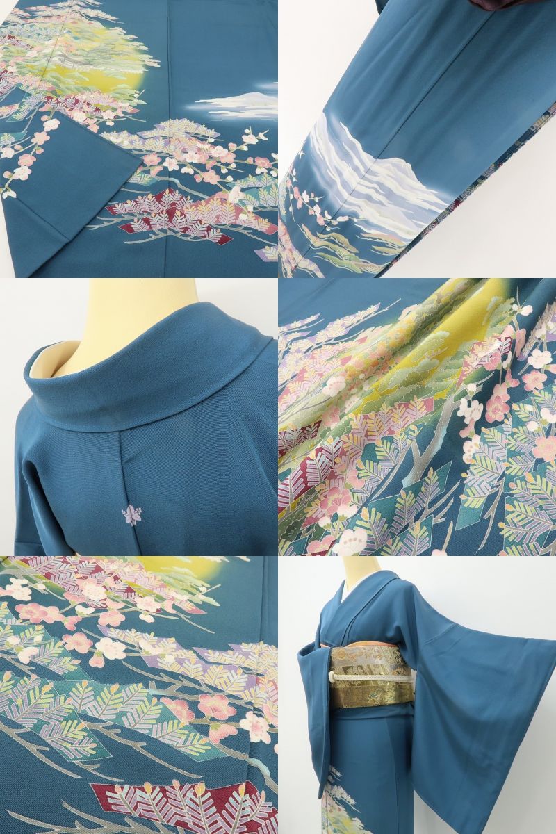 六花-RIKKA- 美品 正絹 十日町友禅 岡村蒼風落款 記憶を辿る満月☆ 色留袖 着物 A5995