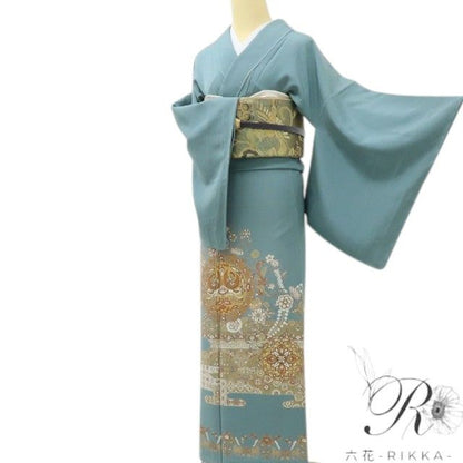 六花-RIKKA- 新品 正絹 仕付け糸付 唐花 今の気分は、エキゾチック・モダン☆ 色留袖 着物 A5997