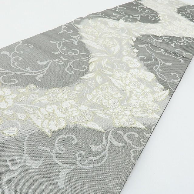 六花-RIKKA- 美品 正絹 胡蝶蘭 流水になって、さらさら、ふわっ☆ 刺繍 袋帯 着物 A6001