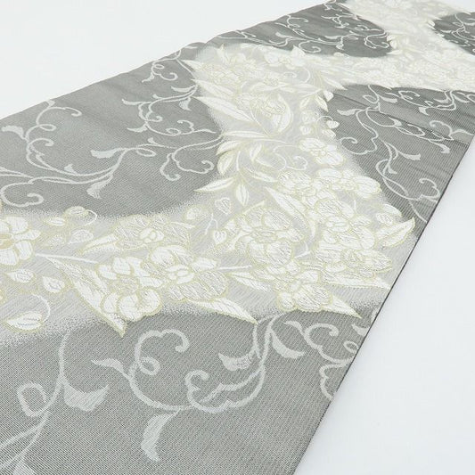 六花-RIKKA- 美品 正絹 胡蝶蘭 流水になって、さらさら、ふわっ☆ 刺繍 袋帯 着物 A6001
