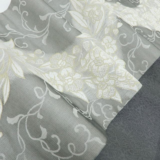 六花-RIKKA- 美品 正絹 胡蝶蘭 流水になって、さらさら、ふわっ☆ 刺繍 袋帯 着物 A6001