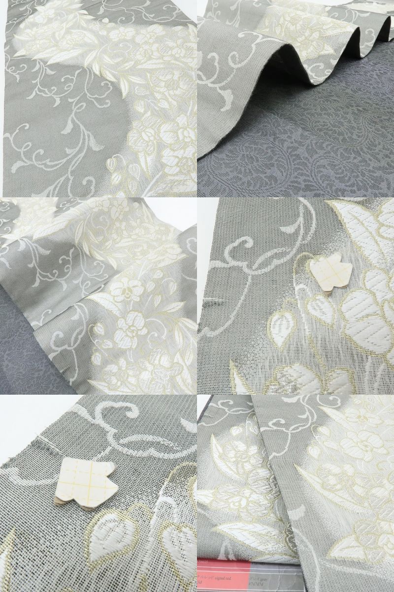 六花-RIKKA- 美品 正絹 胡蝶蘭 流水になって、さらさら、ふわっ☆ 刺繍 袋帯 着物 A6001