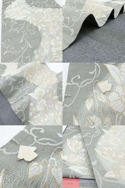 六花-RIKKA- 美品 正絹 胡蝶蘭 流水になって、さらさら、ふわっ☆ 刺繍 袋帯 着物 A6001