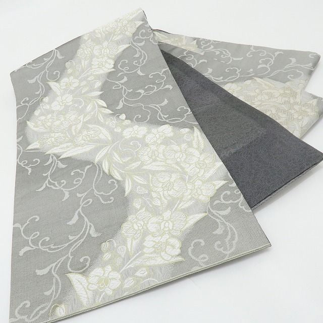 六花-RIKKA- 美品 正絹 胡蝶蘭 流水になって、さらさら、ふわっ☆ 刺繍 袋帯 着物 A6001