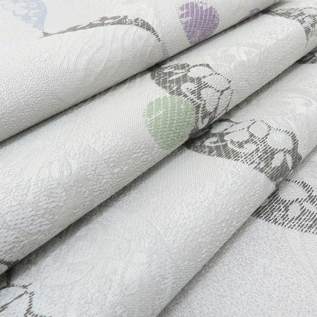 六花-RIKKA- 新品 正絹 西陣織 刺繍 月と花、波のシンフォニー♪ 袋帯 着物 A6003