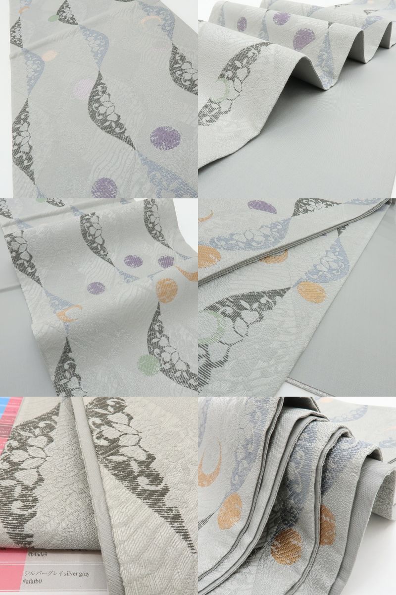 六花-RIKKA- 新品 正絹 西陣織 刺繍 月と花、波のシンフォニー♪ 袋帯 着物 A6003