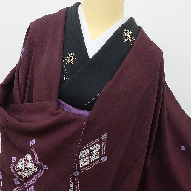 六花-RIKKA- 美品 正絹 ロング丈 絞り染め ほどよい甘さと、粋な遊び心♪ 道中着 着物 和装コート A6004