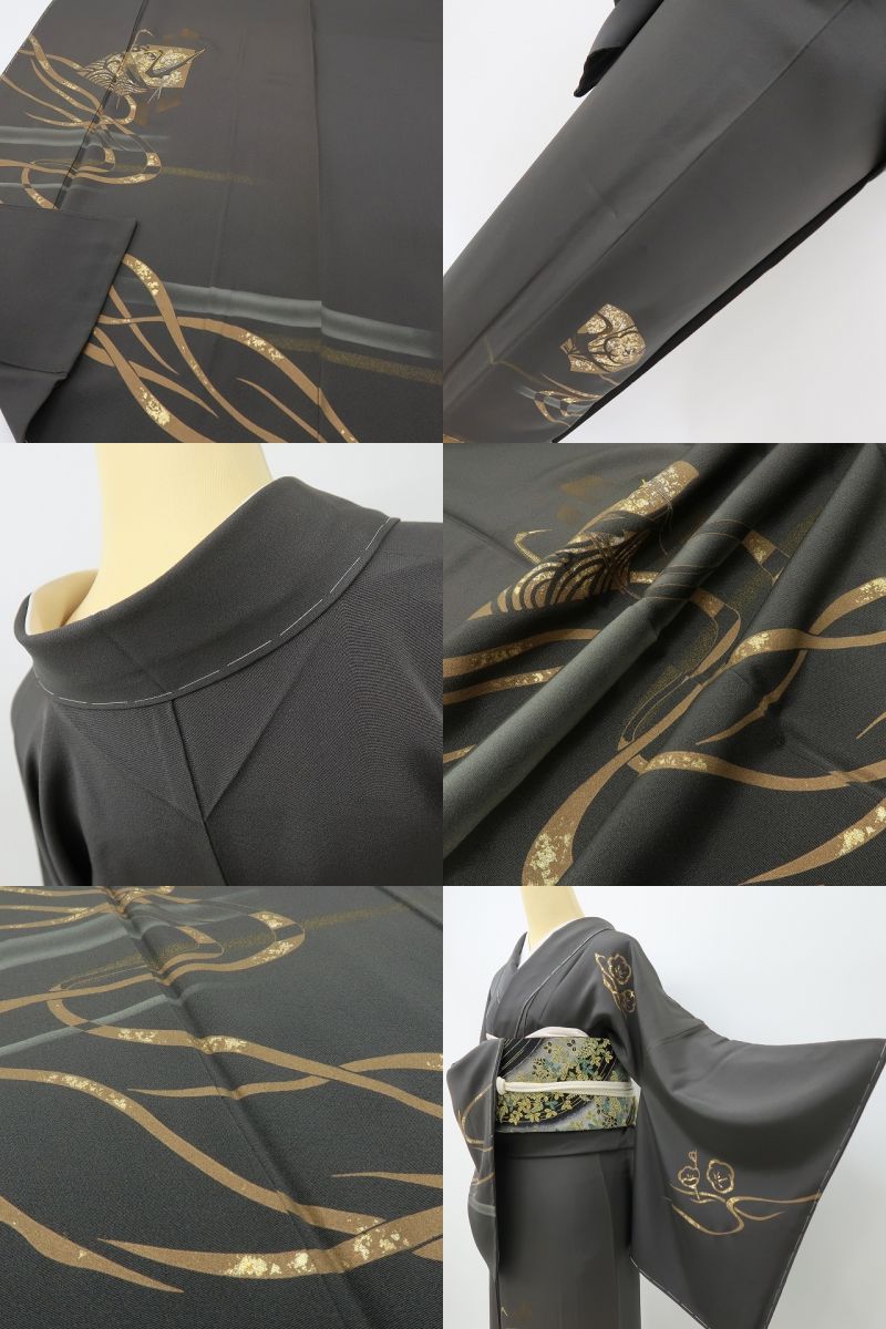 六花-RIKKA- 新品 正絹 金駒刺繡 トールサイズ 仕付け糸付 豪華に映える！鶴と梅。 訪問着 着物 A6007
