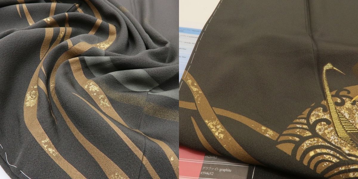 六花-RIKKA- 新品 正絹 金駒刺繡 トールサイズ 仕付け糸付 豪華に映える！鶴と梅。 訪問着 着物 A6007