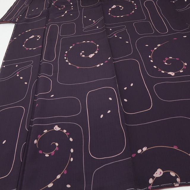 六花-RIKKA- 新品 正絹 トールサイズ 迷路の森を冒険する鳥さん♪ 仕付け糸付 小紋 着物 A6010