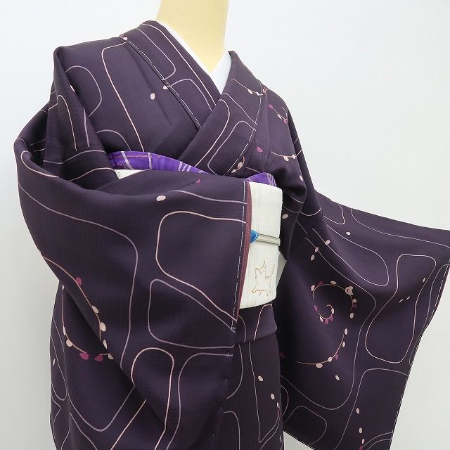 六花-RIKKA- 新品 正絹 トールサイズ 迷路の森を冒険する鳥さん♪ 仕付け糸付 小紋 着物 A6010