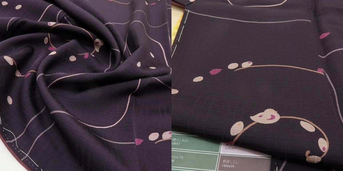 六花-RIKKA- 新品 正絹 トールサイズ 迷路の森を冒険する鳥さん♪ 仕付け糸付 小紋 着物 A6010
