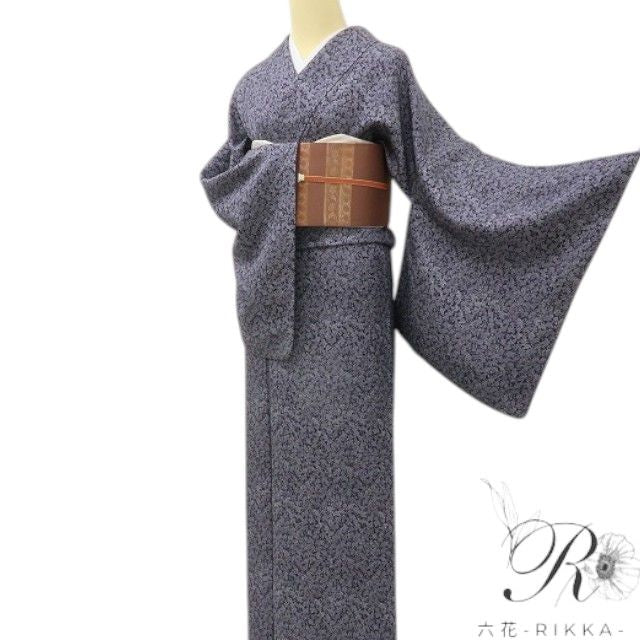 六花-RIKKA- 美品 正絹 伝統工芸士 田島敬之落款 大根とおろし金☆ トール・ワイドサイズ 江戸小紋 着物 A6013