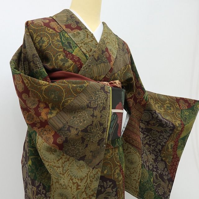 六花-RIKKA- 新品 正絹 前田仁仙落款 更紗 纏う、シルクロードの美しき迷宮! 仕付け糸付 小紋 着物 A6015