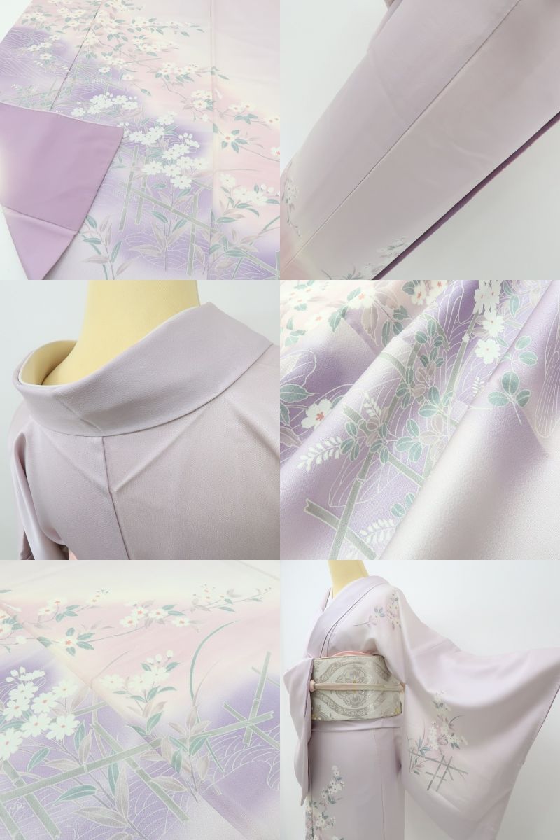 六花-RIKKA- 正絹 桜 訪問着 はんなりマジックに波と清らかな笑顔☆ 着物 A6017