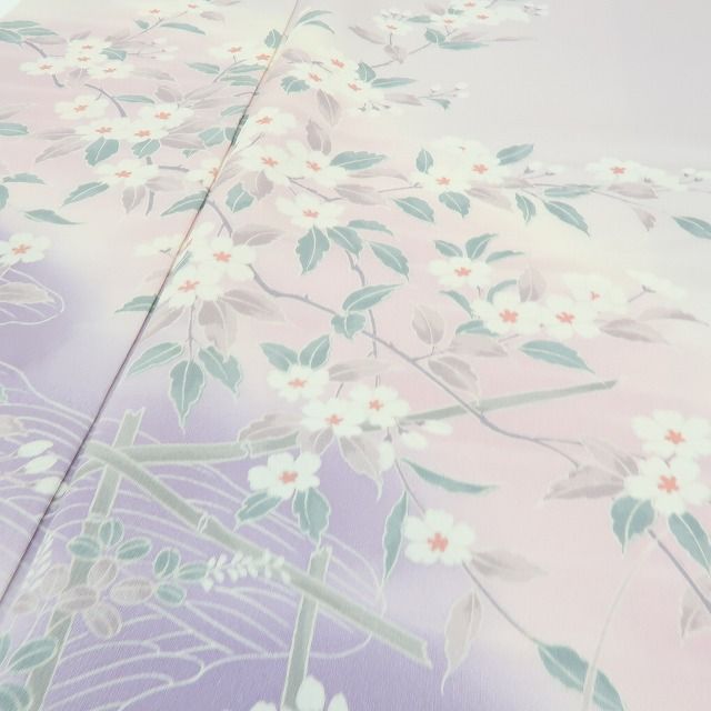 六花-RIKKA- 正絹 桜 訪問着 はんなりマジックに波と清らかな笑顔☆ 着物 A6017