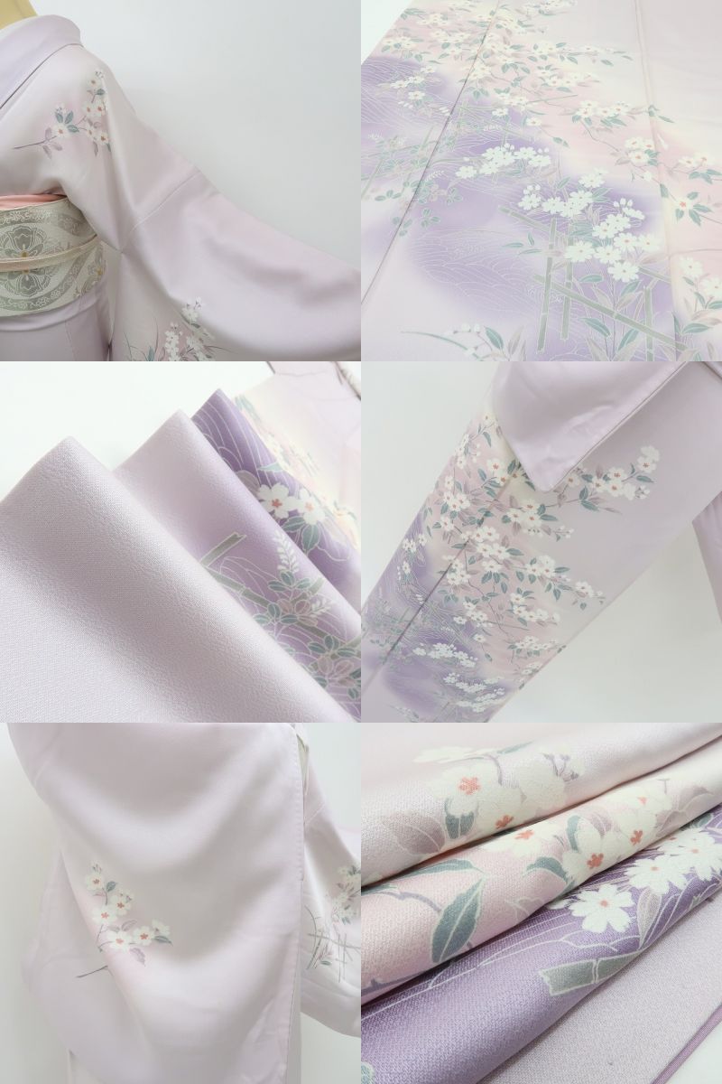 六花-RIKKA- 正絹 桜 訪問着 はんなりマジックに波と清らかな笑顔☆ 着物 A6017