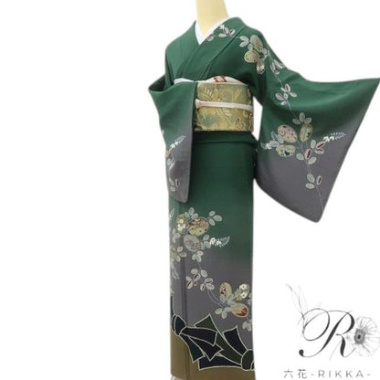 六花-RIKKA- 美品 正絹 坂戸壇上落款 訪問着 萩という魔法の鏡で始まる、和のお伽話♪ 着物 A6019